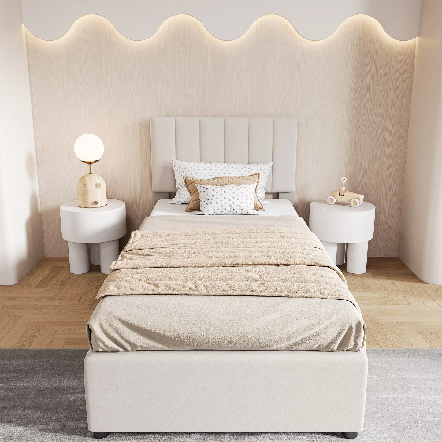 Cadre de lit beige  2 - Espace Enfant 