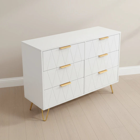 Commode blanche 6 tiroirs Espace Enfant