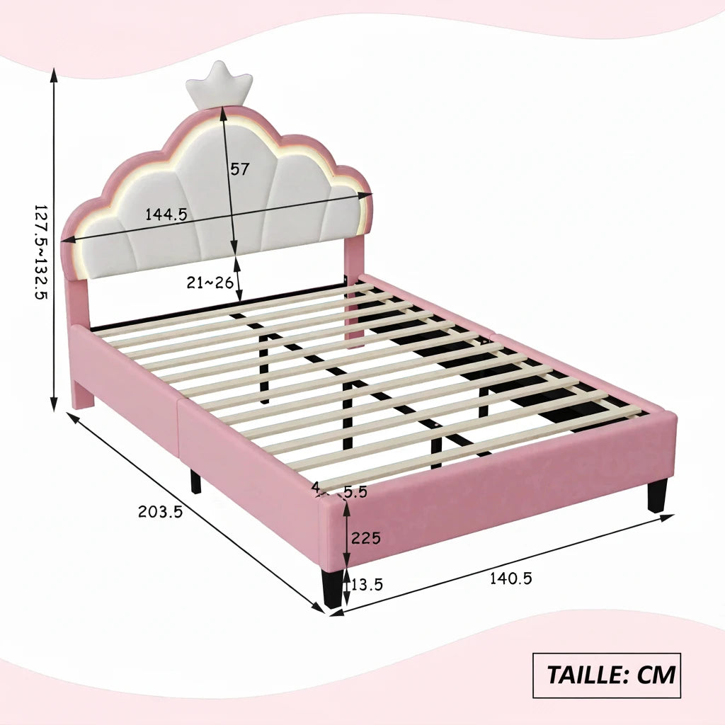 Dimensions lit fille princesse - Espace Enfant