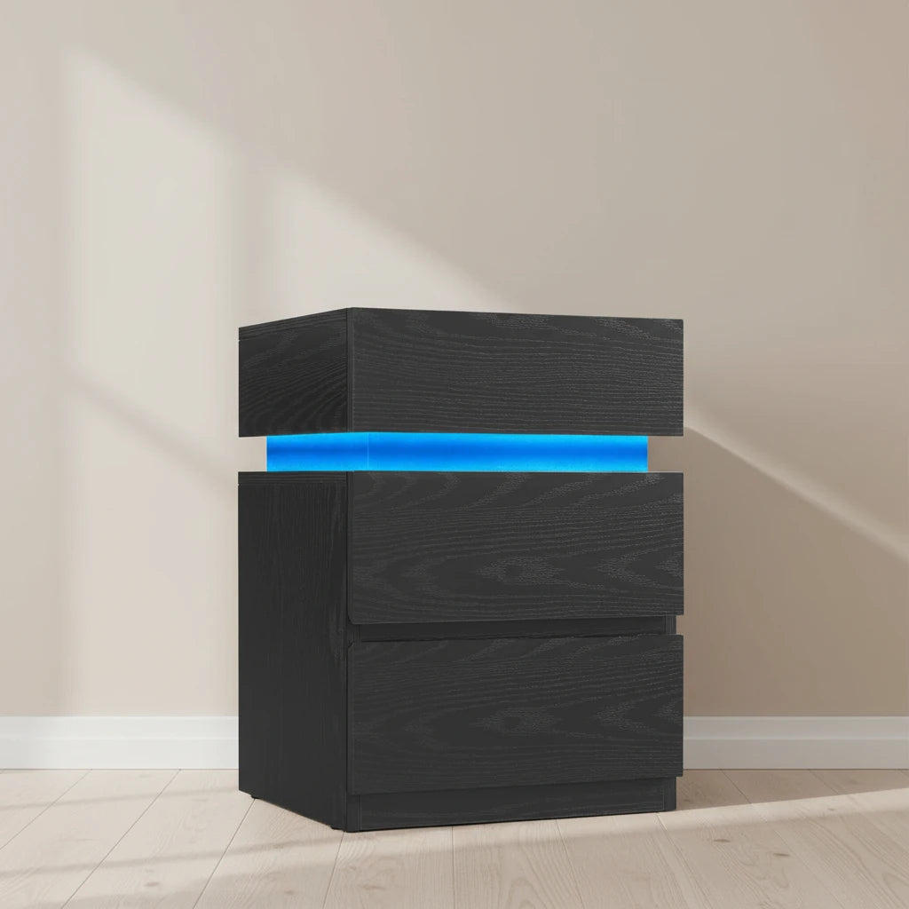 Table de chevet noir LED - Espace Enfant