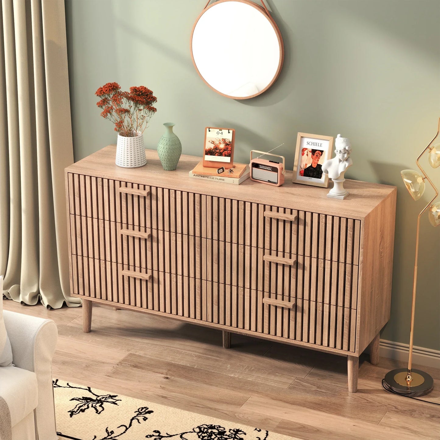 commode en bois 6 tiroirs chambre enfant - Espace Enfant