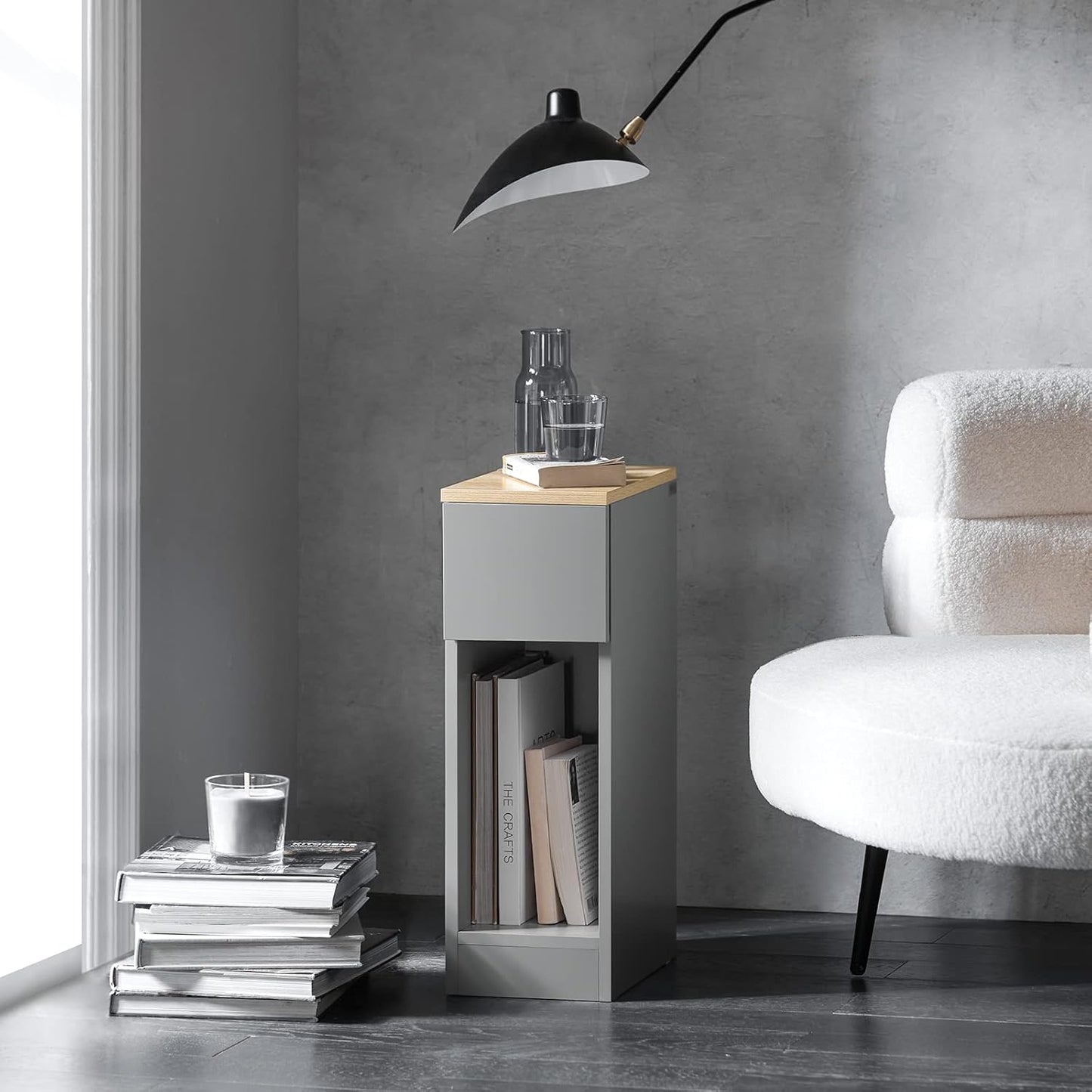 Table de chevet grise - Espace Enfant